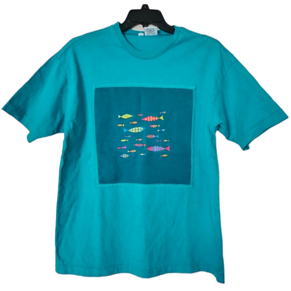 Vtg Johnny Was T shirt Embroidered Top Size One‎ Size